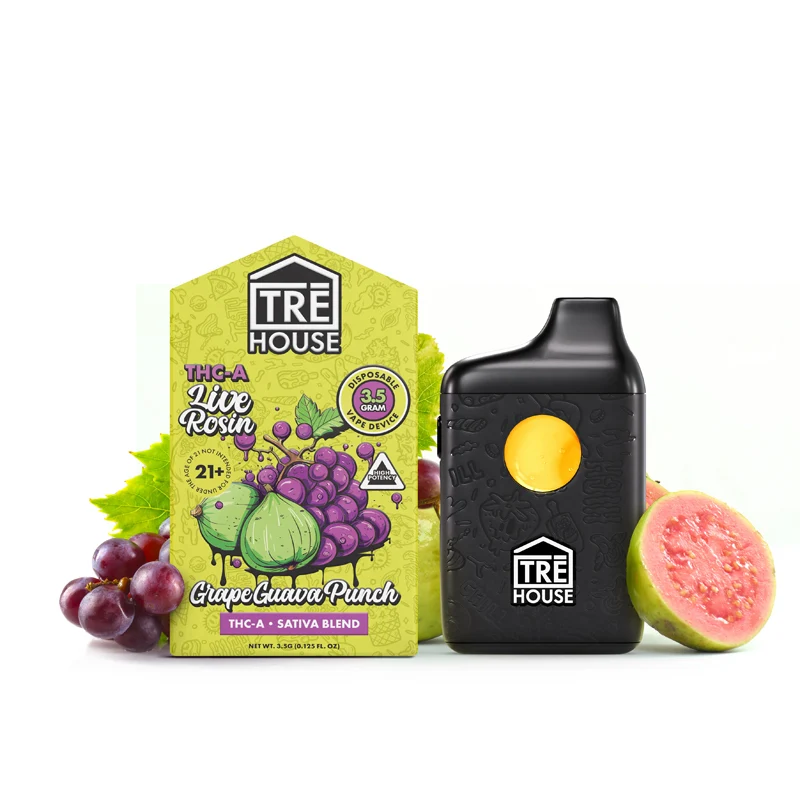Grape Guava Punch - Live Rosin Sativa THC- A Vape Pen - 3.5g